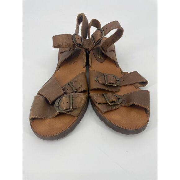 Brazil Leather Craft Womens 8.5 Open Toe Sandal Tan Brown Rebecca 190869 Shoes - Picture 2 of 8